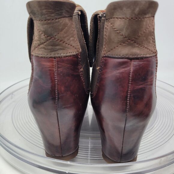 Merrell Boots Burgundy Leather Shoes Hidden Wedge Womens sz 7.5 Cinnamon J48714 - Picture 3 of 7